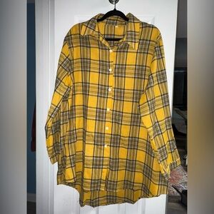 Women’s plus size plaid button down shirt tunic